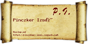 Pinczker Izsó névjegykártya
