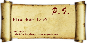 Pinczker Izsó névjegykártya